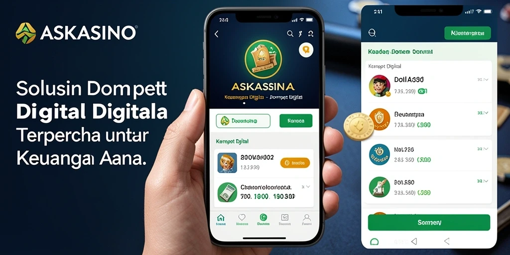 Tampilan antarmuka pengguna ASKASINO untuk Dompet Digital yang modern dan intuitif.