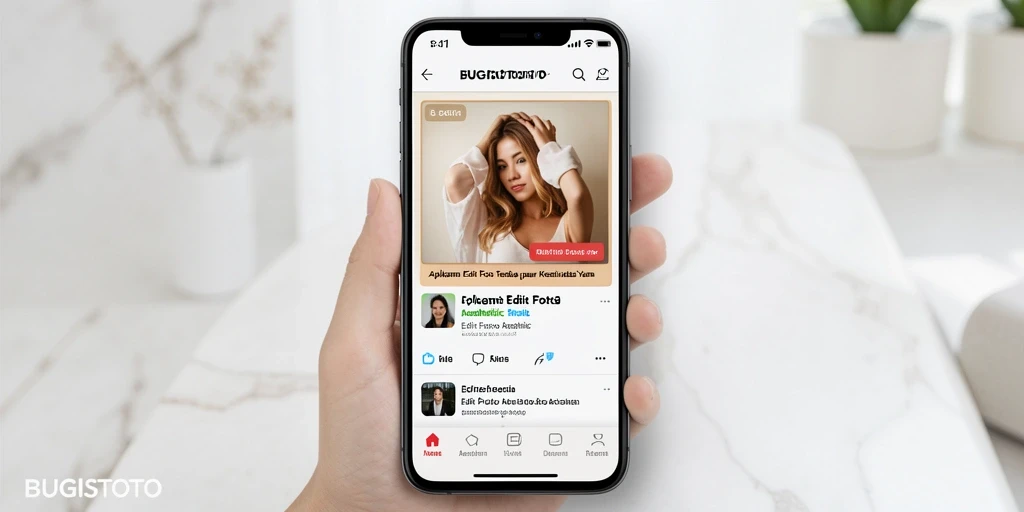 Antarmuka user-friendly dari aplikasi BUGISTOTO untuk Edit Foto Aesthetic.