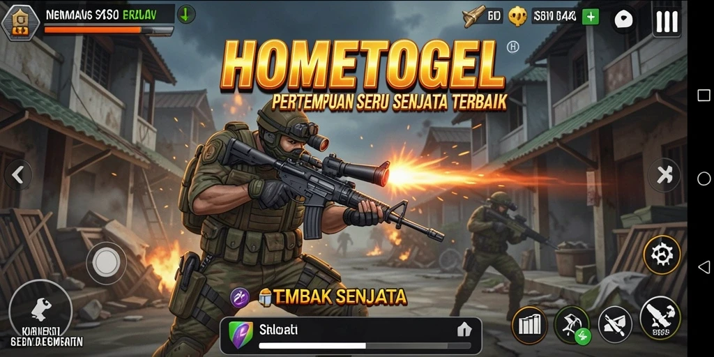 Tampilan dinamis dari permainan HOMETOGEL yang penuh aksi.
