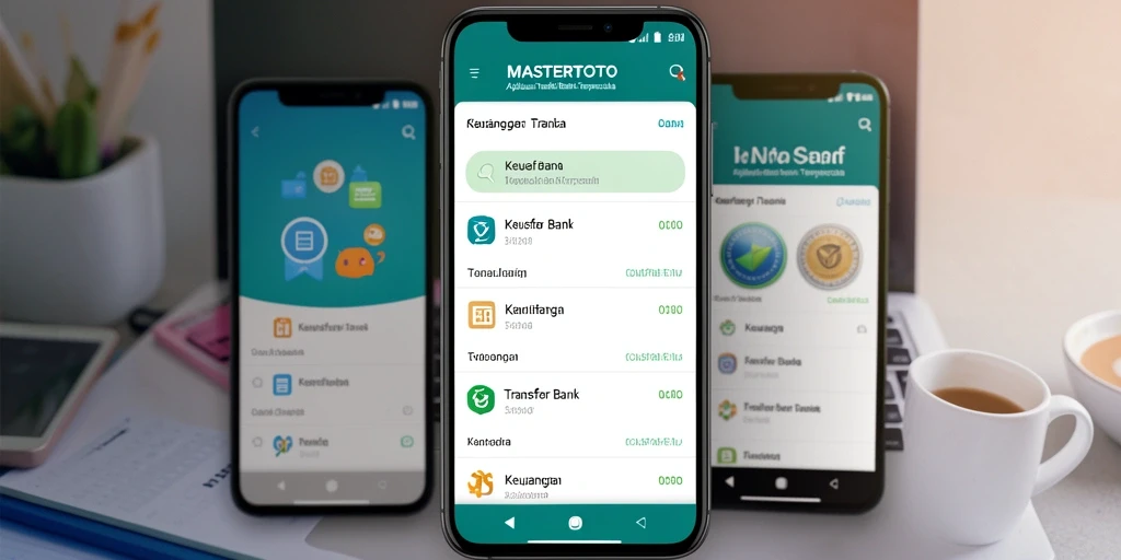 Screenshot antarmuka pengguna MASTERTOTO yang menunjukkan fungsi transfer bank.