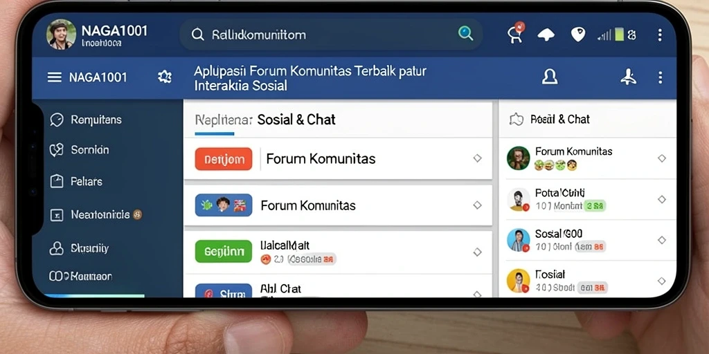 Antarmuka NAGA1001 yang sederhana dengan fitur Forum Komunitas.