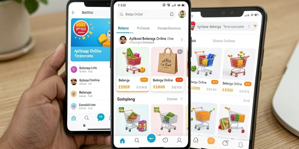 Antarmuka aplikasi PP123 yang mudah digunakan untuk Belanja Online.