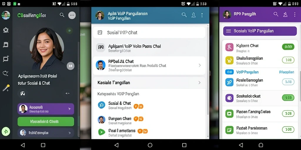 Antarmuka pengguna RP8 untuk panggilan dan chat yang sederhana.
