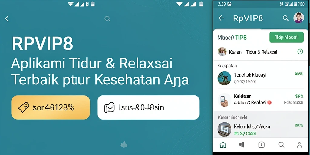 Tampilan antarmuka RPVIP8 yang menenangkan untuk tidur dan relaksasi.