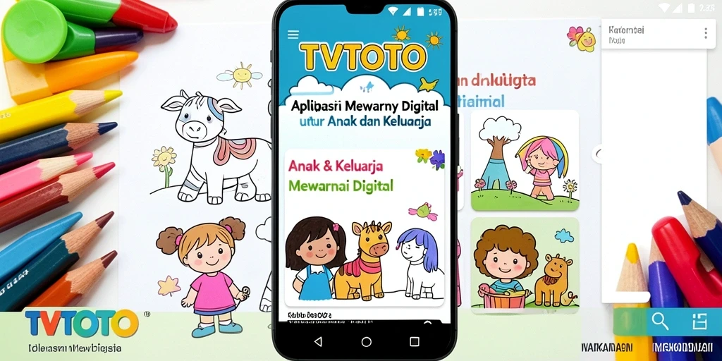 Antarmuka aplikasi TVTOTO dengan fungsi mewarnai yang interaktif.